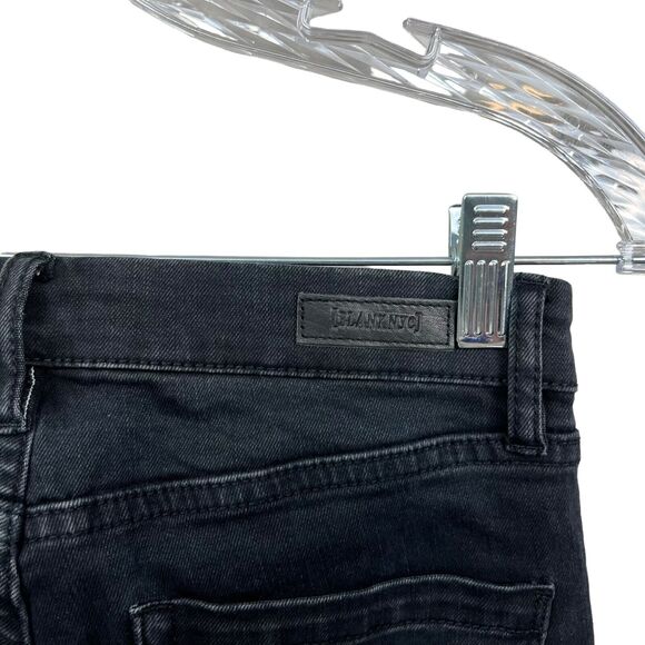 Blank NYC Womens Jeans Faux Pearl Skinny Stretch Raw Hem 5‎ Pocket Black Sz 27 - Picture 7 of 8